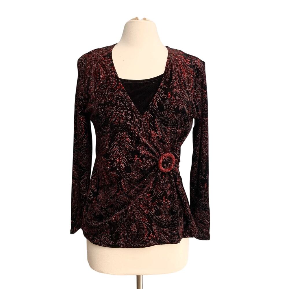 Sparkle Long Sleeve Wrap Top